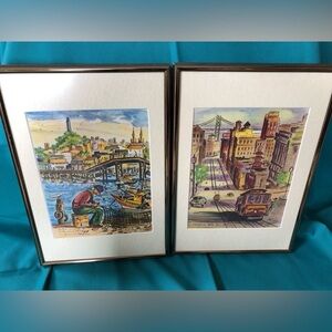 Vintage Ted Lewy Artwork Framed